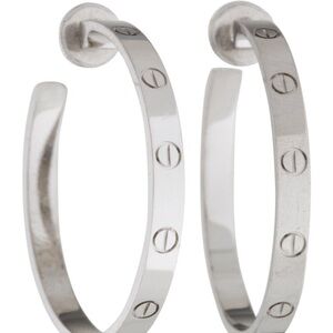 Cartier Silver 18k white gold earrings